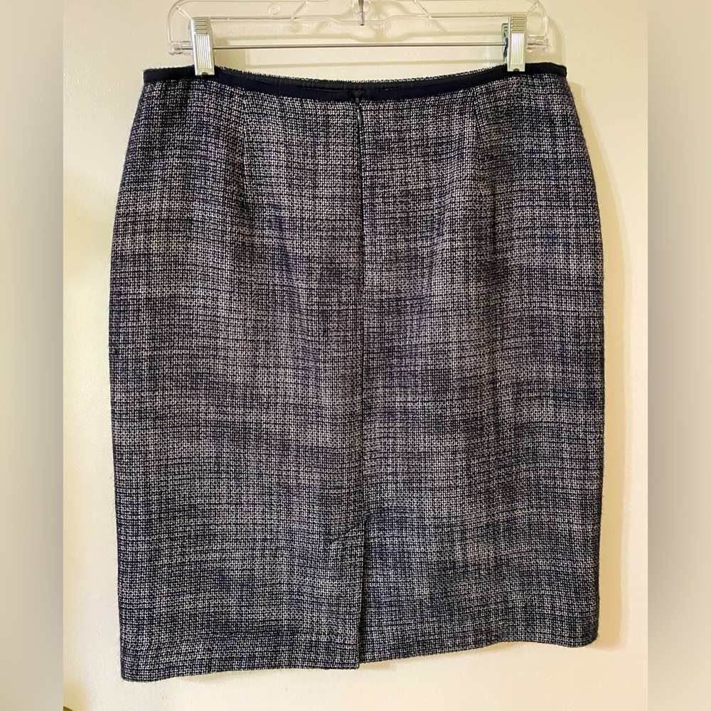 Talbots 10 Navy Tweed Lined Pencil Skirt - Picture 3 of 10